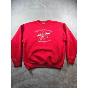Vintage Sweatshirt XL Fit L Delta South Elementary Conquering Coyotes Y2K *Read